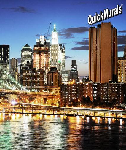 Brooklyn Bridge Color Peel And Stick Canvas Wall Mural By Quickmurals Mid Size Wall Murals 